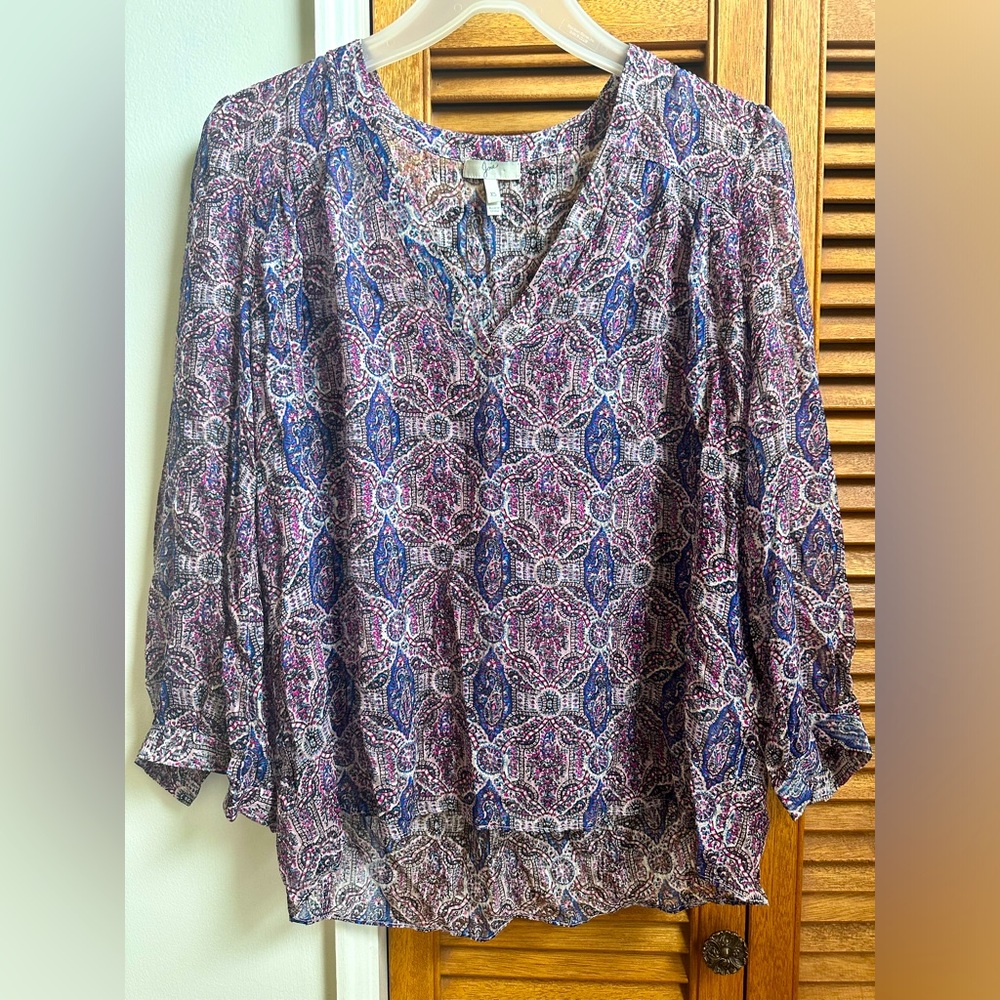 Joie XS printed silk blouse